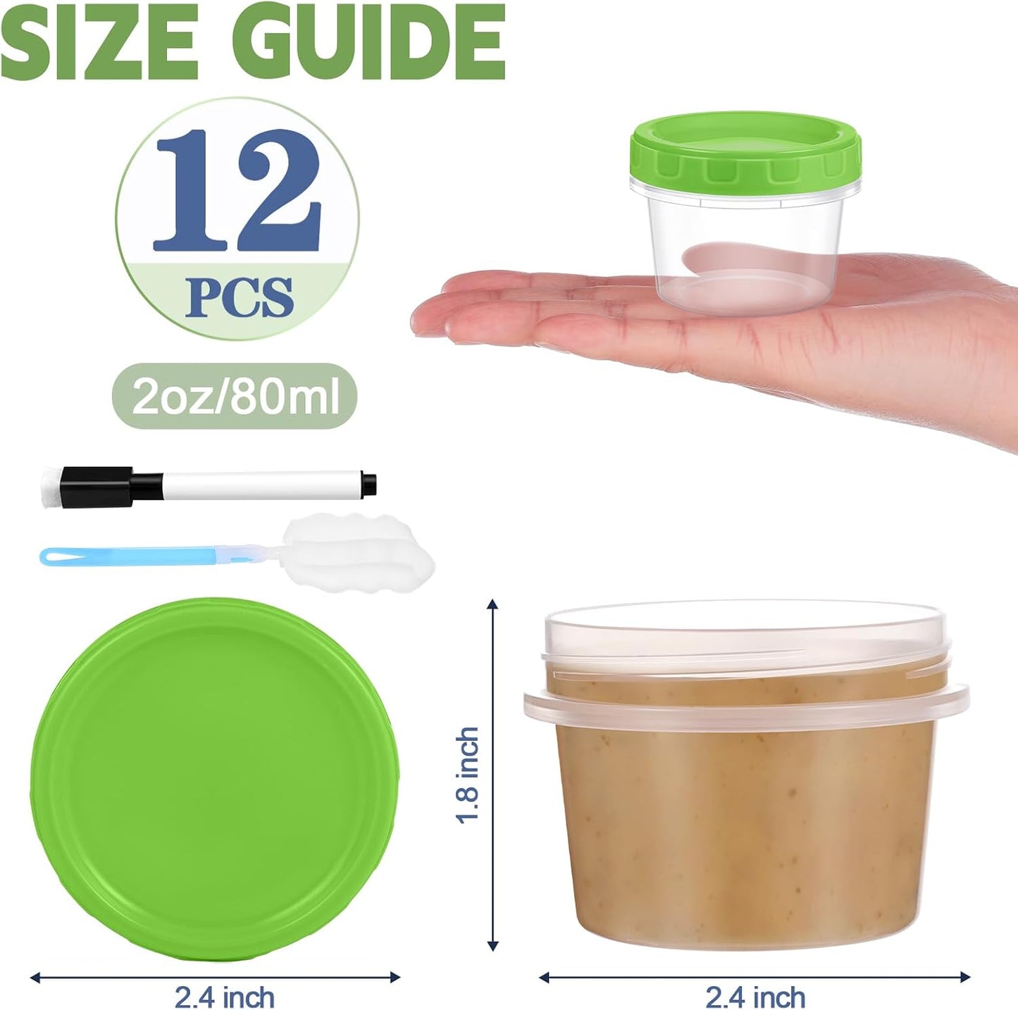 10 oz Plastic Containers with Lids, 12 Pack Stackable Small Freezer Container, Reusable Clear Food Storage Meal Prep Containers for Snack Fruit, Microwave & Dishwasher Safe