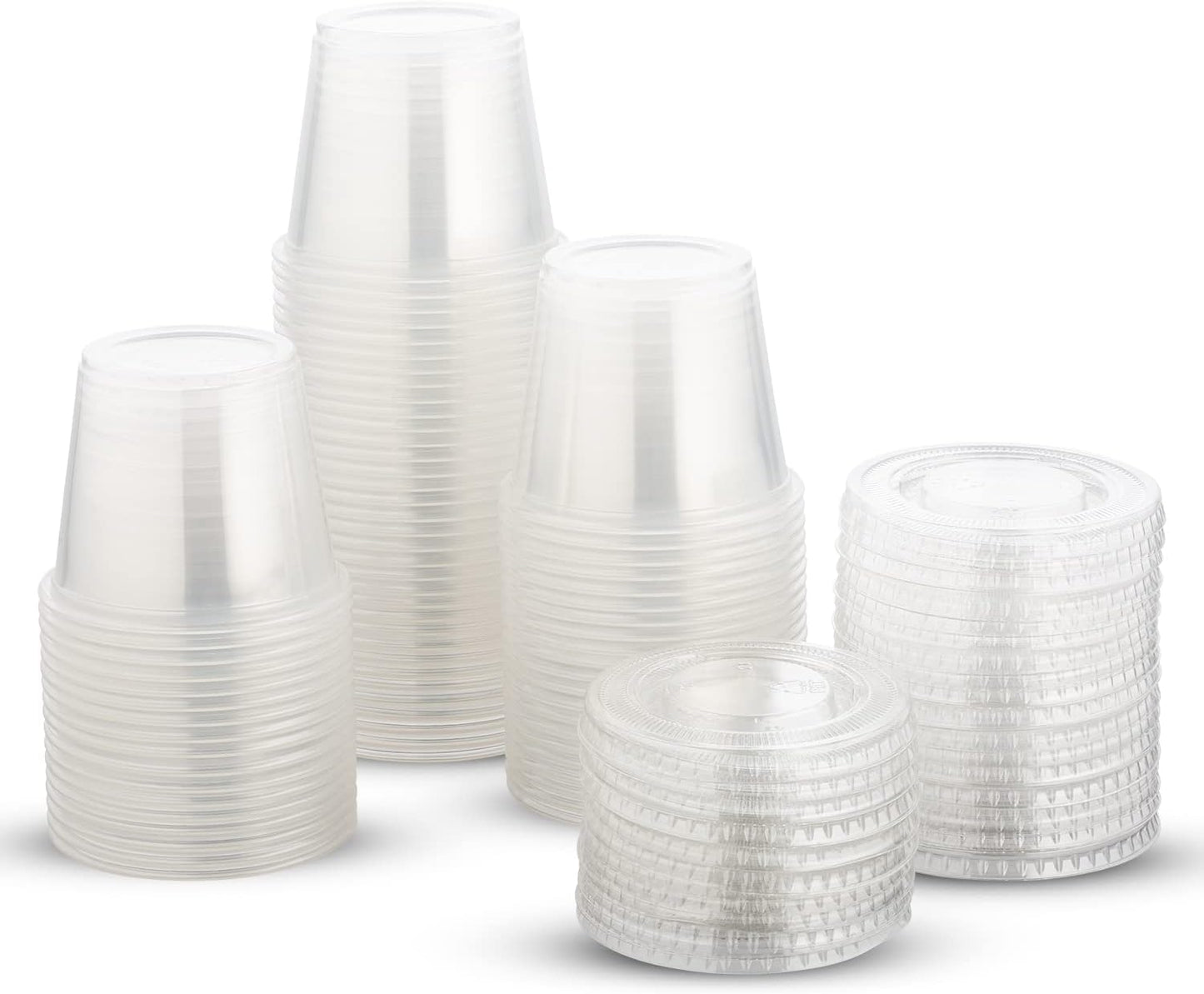 DuraHome Food Storage Containers with Lids 8oz, 16oz, 32oz Freezer Deli Cups Combo Pack, 44 Sets BPA-Free Leakproof Round Clear Takeout Container Meal Prep Microwavable, Airtight Lids (Mixed Sizes)