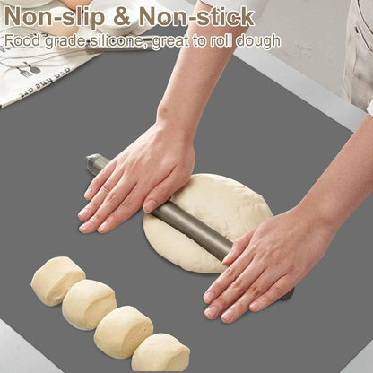 36"x24"(90cmx60cm) Large Silicone Mat for Kitchen Counter, Heat Resistant Non-Slip Countertop Protector, Waterproof Silicone Craft Mat for Kitchen Island, 2Pack (Semitransparent)