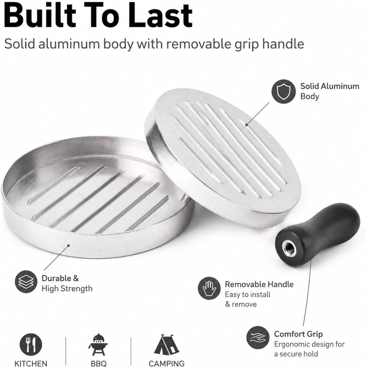 Burger Press 200 Patty Papers Set, 4.7'' Non-Stick Hamburger Maker for BBQ