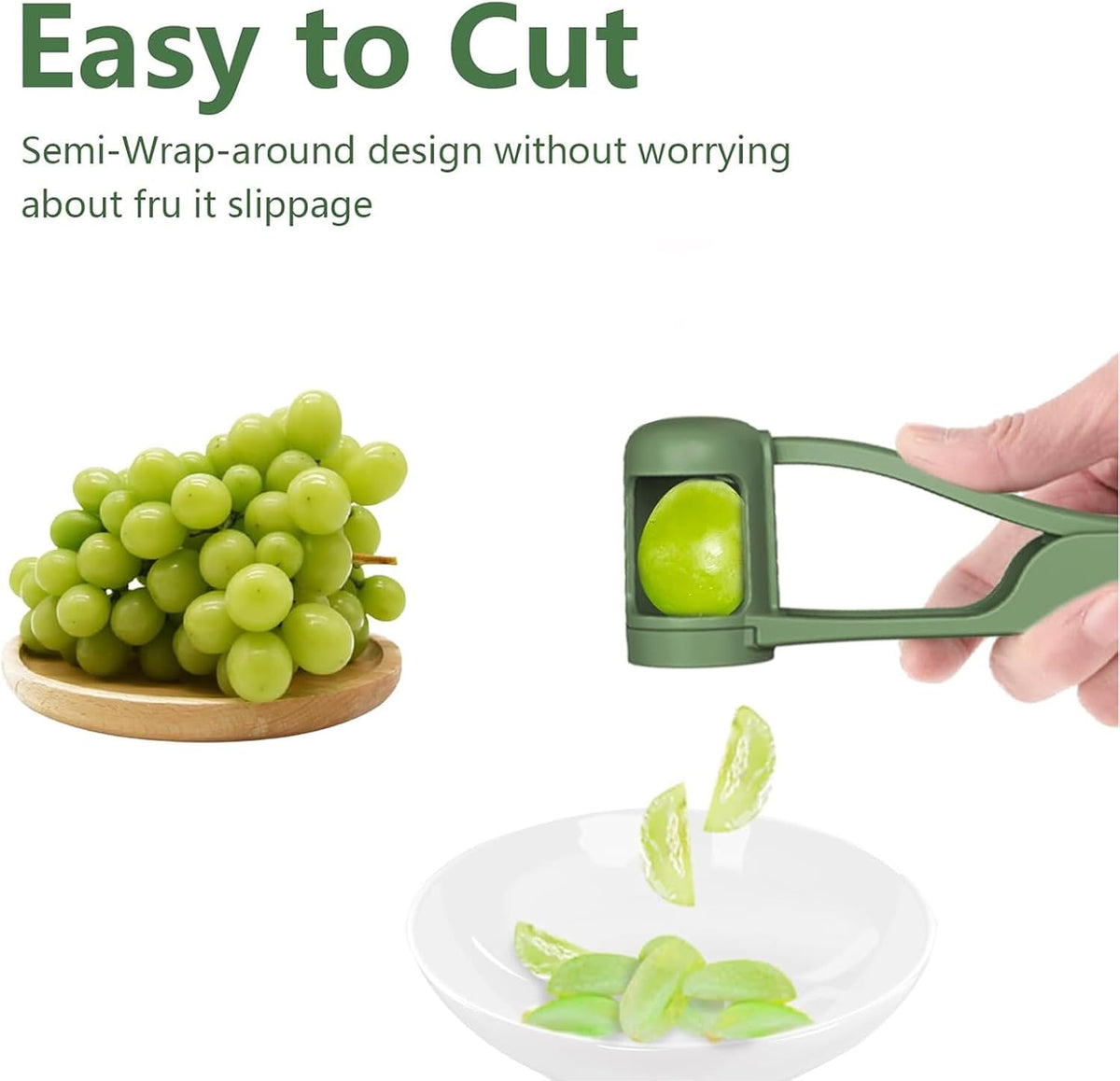 WhiteRhino Grape Cutter Grape Slicer for Toddlers,Grape Cherry Tomato Strawberry Cutter Quarter Slicer tool For Vegetable Fruit Salad Cake Decoration,Stainless Steel kitchen Gadget Fruit cutter(Bule)