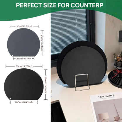 TPU Cutting Boards, Flexible, Non-slip Chopping Boards for Kitchen, Knife-Friendly & Dishwasher Safe Cutting Mat for Meat, Vegetables & Fruits (2PCS, Gray/Black-D Shape)