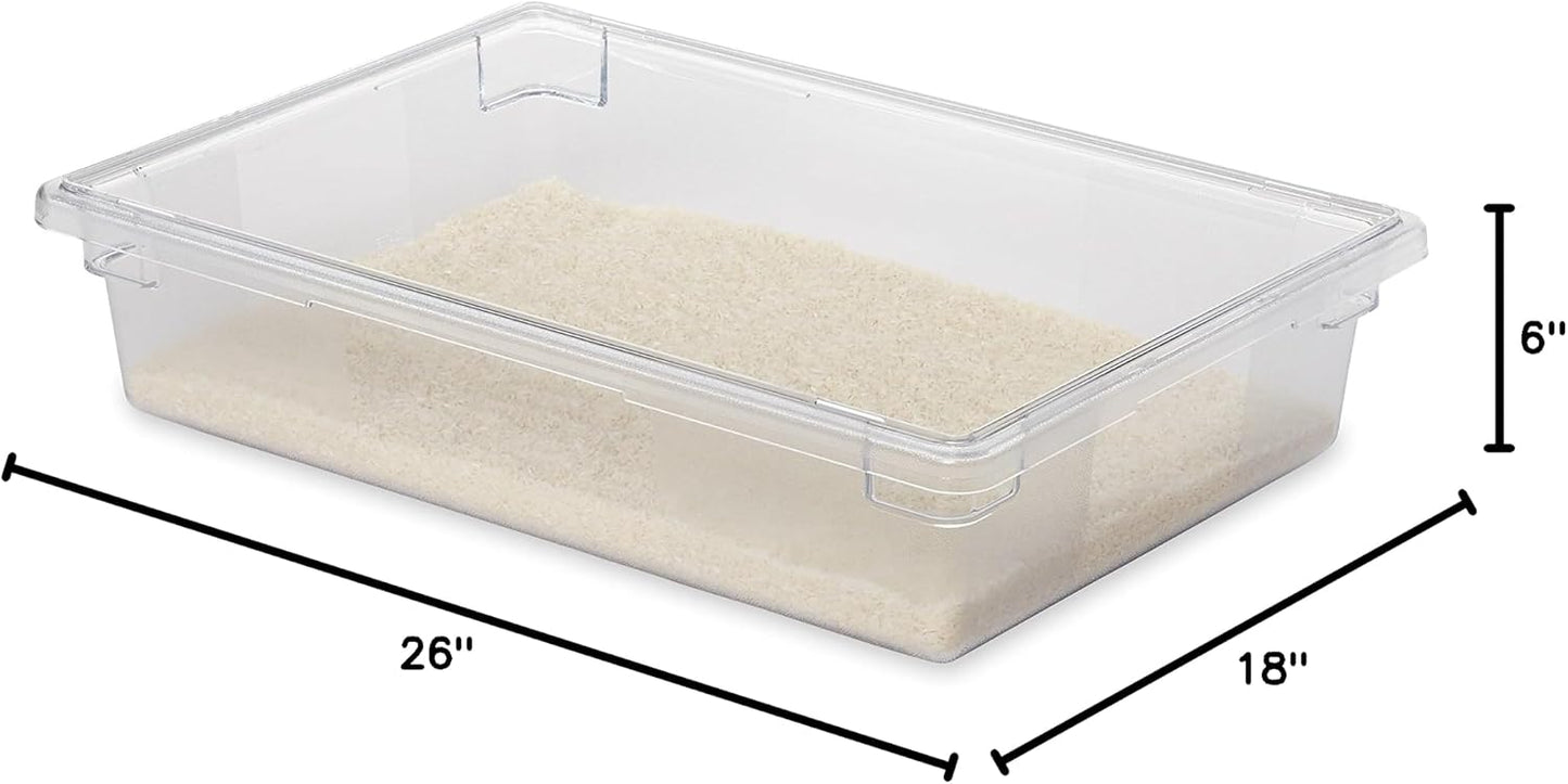 Rubbermaid Commercial Products Polycarbonate Food Storage Box/Tote, 2 Gallon, Clear, for Restaurant/Kitchen/Cafeteria