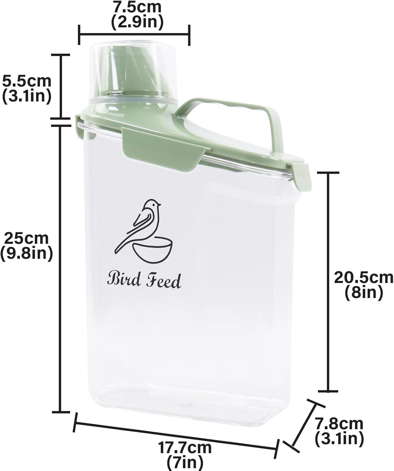 Dog Food Storage Container Airtight Portable Dog Food Container with Handled Lid and Pour Spout,Food Storage for Dog Dry Food Small Pet Food Container with Measuring Cup for Home, Travel,2.8L