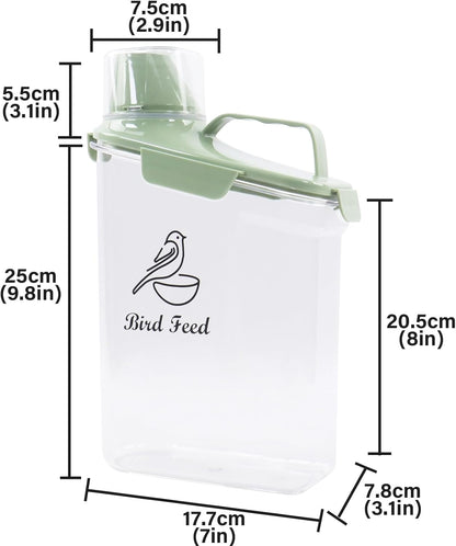 Dog Food Storage Container Airtight Portable Dog Food Container with Handled Lid and Pour Spout,Food Storage for Dog Dry Food Small Pet Food Container with Measuring Cup for Home, Travel,2.8L