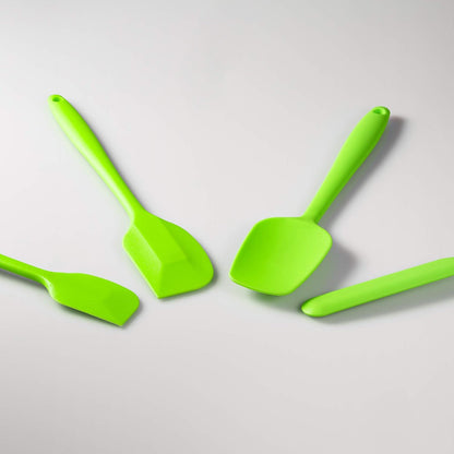 4 Piece Silicone Spatula Set, Flexible Heat Resistant Non-scratch Baking Cooking Rubber Spatulas with Stainless Steel Core, Black