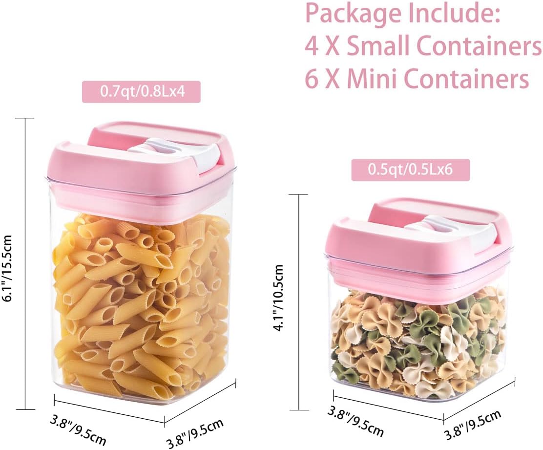 U-QE Airtight Food Storage Containers -8 Piece BPA Free Clear Plastic Airtight Containers with Easy Lock Lids for Kitchen Pantry Organization and Storage - Sugar, Flour, Cereal, Labels & Marker
