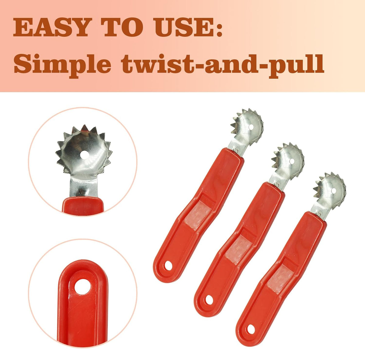 Strawberry Tomato Corer Huller Stem Remover, Kitchen Food Prep Tool, 3 Pack