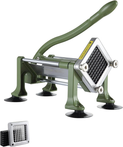 VEVOR French Fry Cutter, Potato Slicer with 1/2-Inch and 3/8-Inch Stainless Steel Blades, Manual Potato Cutter Chopper with Suction Cups, Great for Potato, French Fries, Cucumber, Vegetables, Carrot