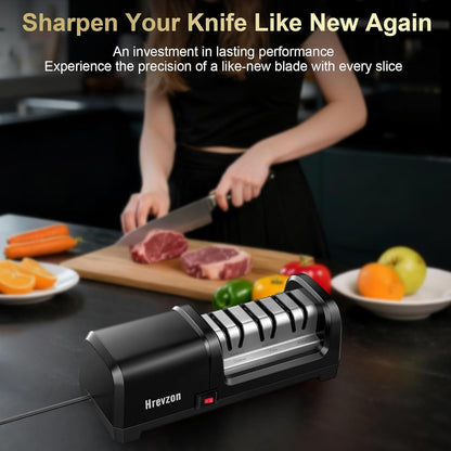 Electric Knife Sharpener 100% Diamond Abrasives, 3 Stages Knife Sharpener