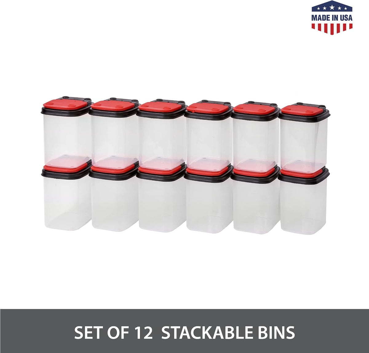 Buddeez Multi-Purpose Hardware Storage Bins Bits and Bolts Small Storage Containers, Hardware Organizers, Clear Containers With Blue Stackable Lids, Bolt and Screw Organizer (1 Quart - 8 Pack)