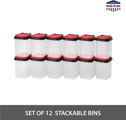 Buddeez Multi-Purpose Hardware Storage Bins Bits and Bolts Small Storage Containers, Hardware Organizers, Clear Containers With Blue Stackable Lids, Bolt and Screw Organizer (1 Quart - 8 Pack)