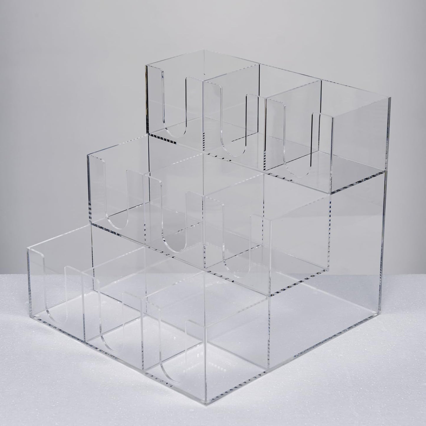 CiaoHER Acrylic Coffee Cup and Lid Dispenser, Clear | 9 Compartments, Counter Top, Organizes Disposable Cups, For Home or Office Use