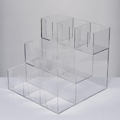CiaoHER Acrylic Coffee Cup and Lid Dispenser, Clear | 9 Compartments, Counter Top, Organizes Disposable Cups, For Home or Office Use