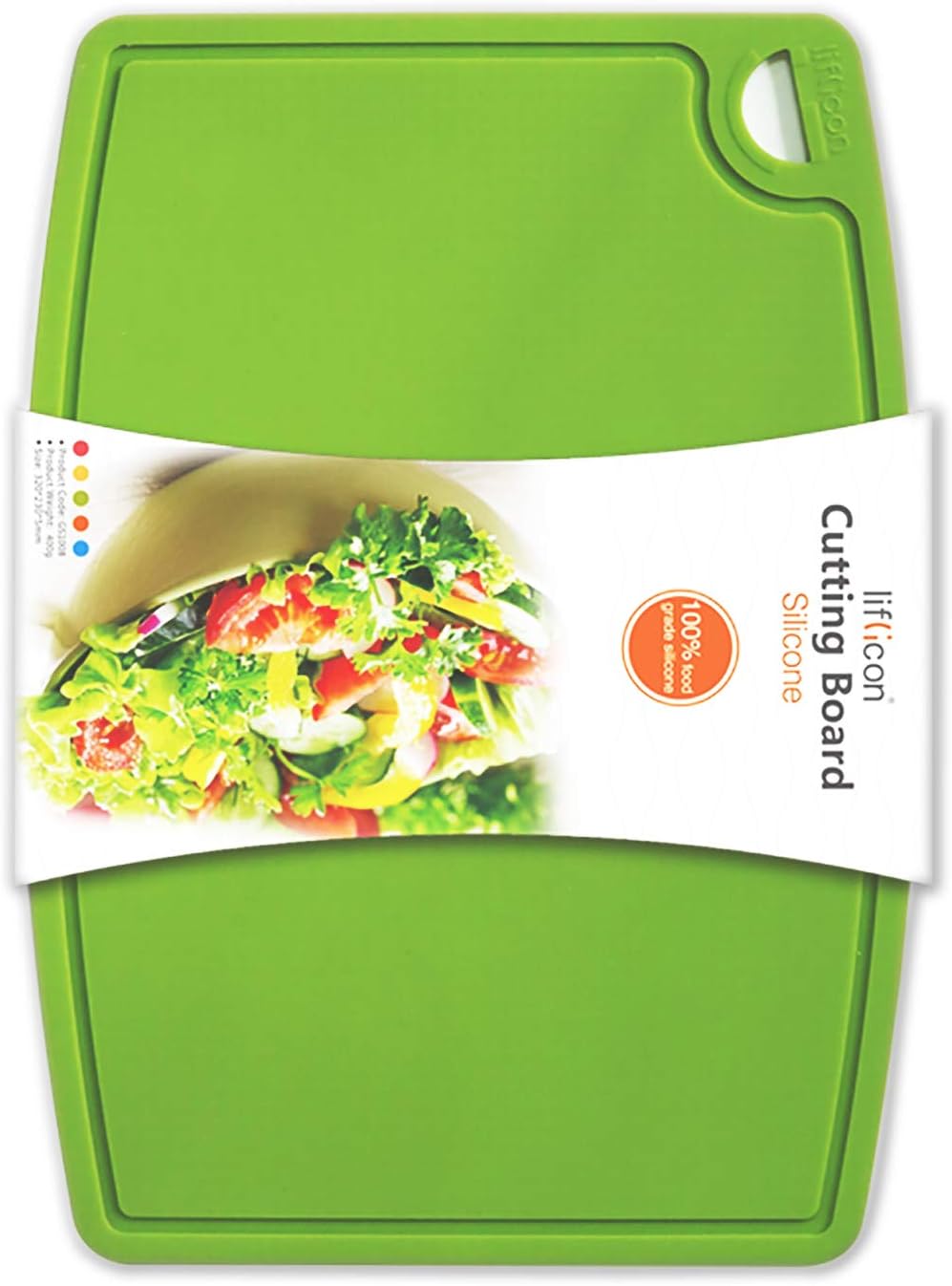 Liflicon Thick Cutting Boards for Kitchen Silicone Chopping Board Set of 2 Mid 12.6'' x 9.1”,Mini 9.1”x7.1” Non-slip Deep Drip Juice Groove Easy Grip Handle,Dishwasher Safe-Red