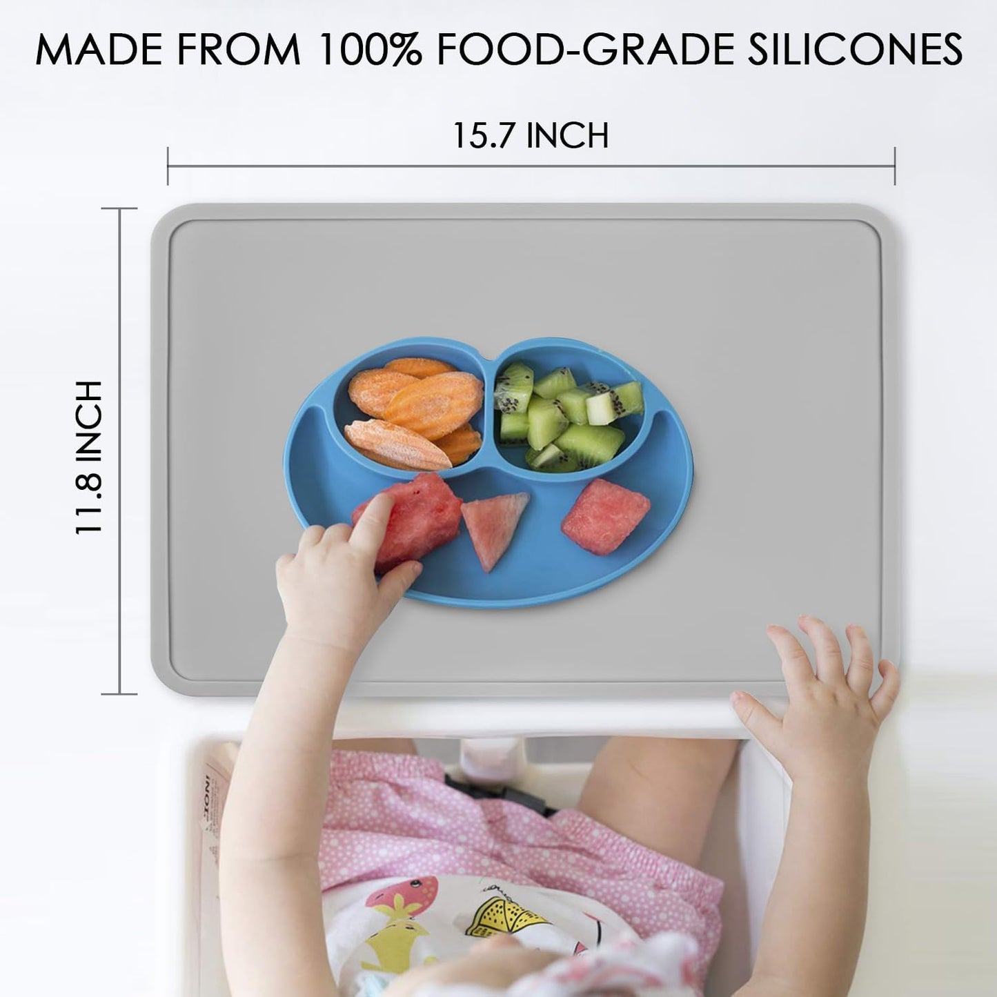 Extra Large Silicone Mats for Kitchen Counter, 27.6'' x 19.7'' Nonskid Silicone Placemats for Kids, Nonstick Purple Silicone Mat for Baking Crafts, Silicone Dab Mat Heat Resistant, 1Pack - Colors B