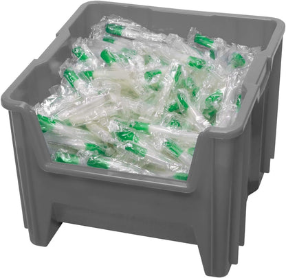 Akro-Mils 13018 Stak-N-Store Stackable Storage Bins, Heavy Duty Garage Storage Containers, Open Front Plastic Organizer for Tools, Shelves, Closet Organizer, 17-1/2" x 16-1/2" x 12-1/2", Clear, 2-Pack