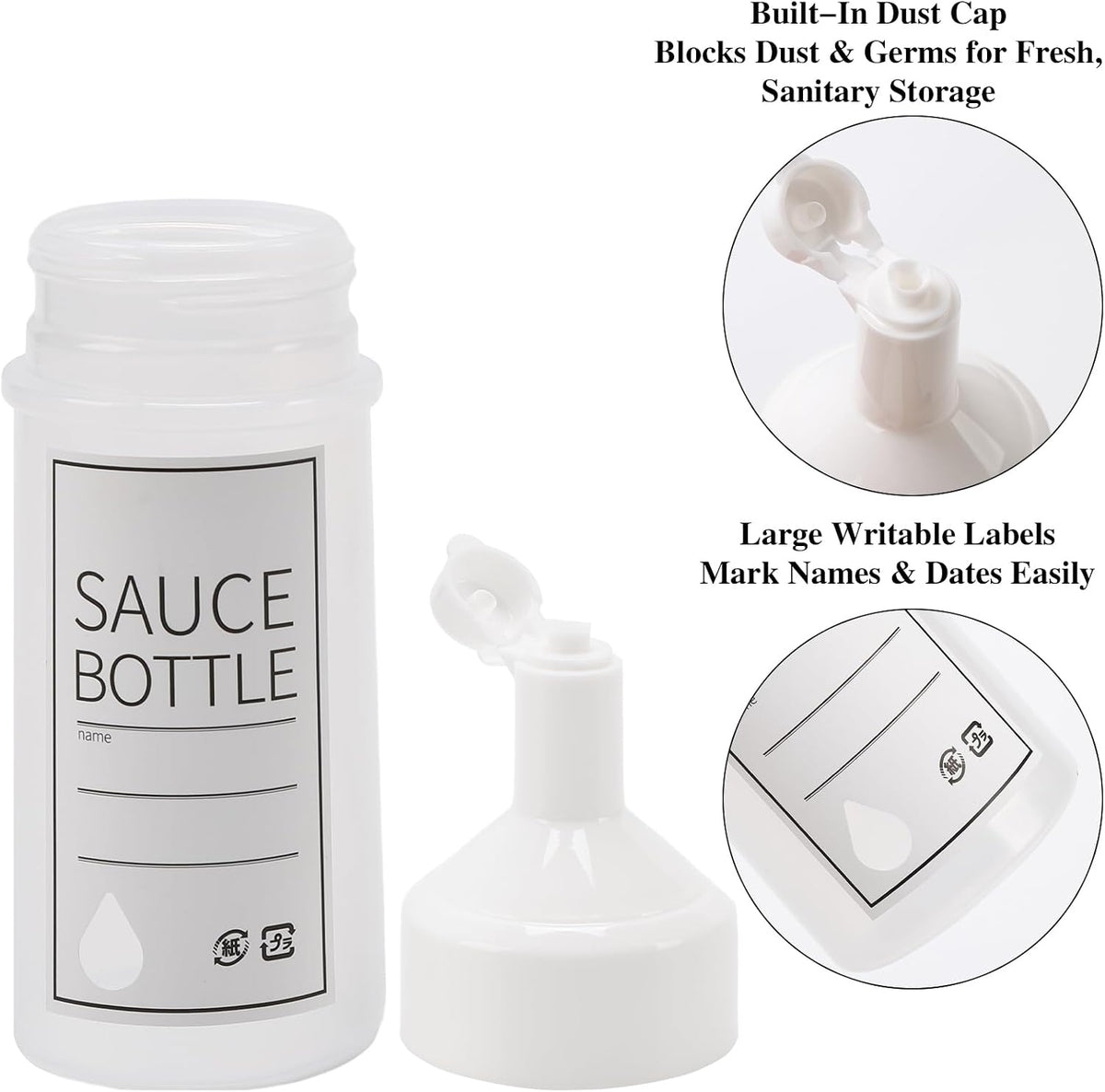 Dressing Container Compatible with Ranch, 2 Pack Shaker Mixer Bottles
