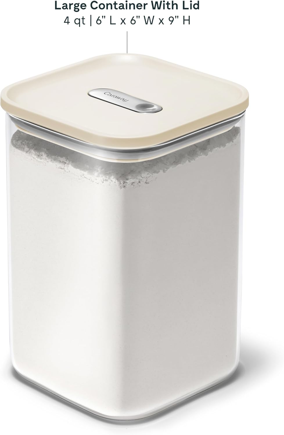 Caraway 4qt Glass Airtight Food Storage Container with Lid – Non-Toxic, BPA-Free Kitchen Storage Container – Stackable, Space-Saving Airtight Container for Dry Goods and More - Mist