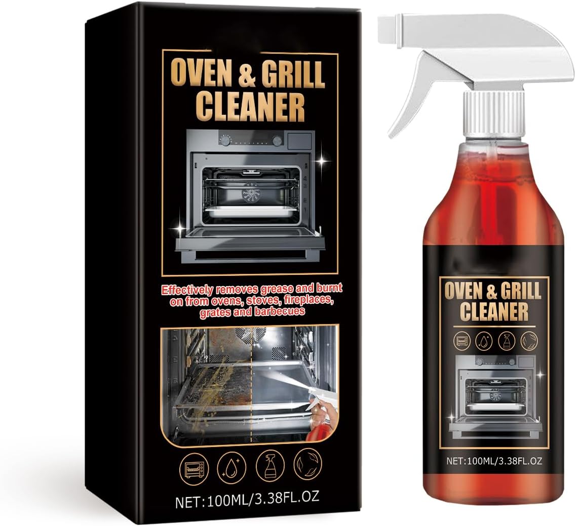 Oven & Grill Cleaner Spray, Removes Grease and Burnt-on from Stoves, Grates, and Barbecues, 3.38 fl oz