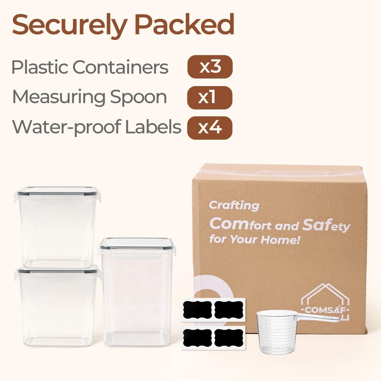 ComSaf Rice Container Set of 2(9.5L/10Qt), Large Airtight Food Storage Containers with Lid and Rice Washer, Plastic Canisters Sets for The Kitchen, Pantry Organizers for Flour, Cereal and Cooking