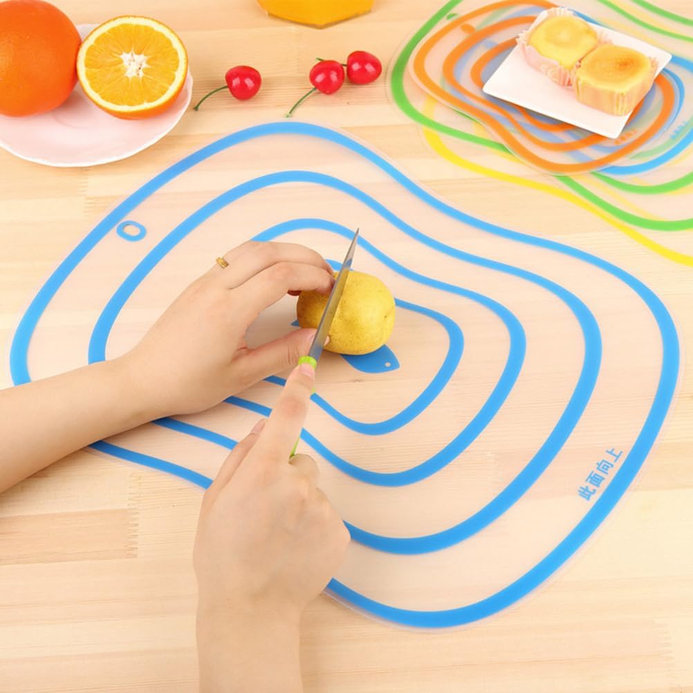 Zerodeko Anti-Slip Flexible Cutting Board Set 4-Pack 7.87X5.82X0.07 Inch Portable Plastic Chopping Boards for Kitchen Food Prep Non-Slip Mats