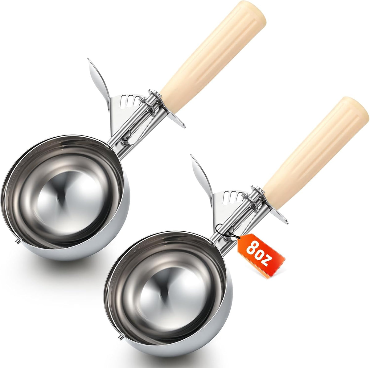 Reallnaive Ice Cream Scooper with Trigger, 4 oz, Gray