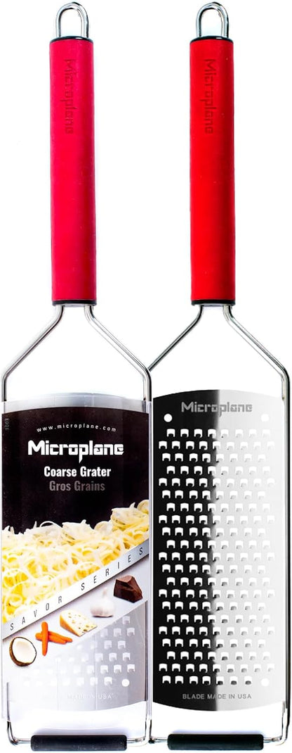 Microplane Savor Series Kitchen Grater Fine in Black for Hard Cheese Parmesan, Citrus Lemon, Orange, Lime, Ginger, Nutmeg, Cinnamon, Garlic, Chili, Chocolate - Stainless Steel Grater Made in USA