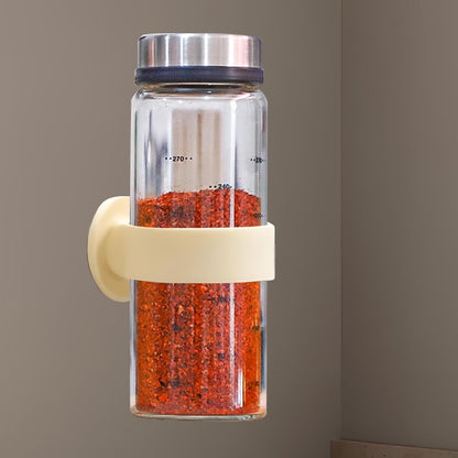 Sauce Bottle Holder, Condiment Storage Bracket, Liquids, Vinegar, Oil, Salad Dressing, and BBQ Bottles, Kitchen Organizer for Home Cooking, Easy Access, Space-Saving, Practical Wall Hanger
