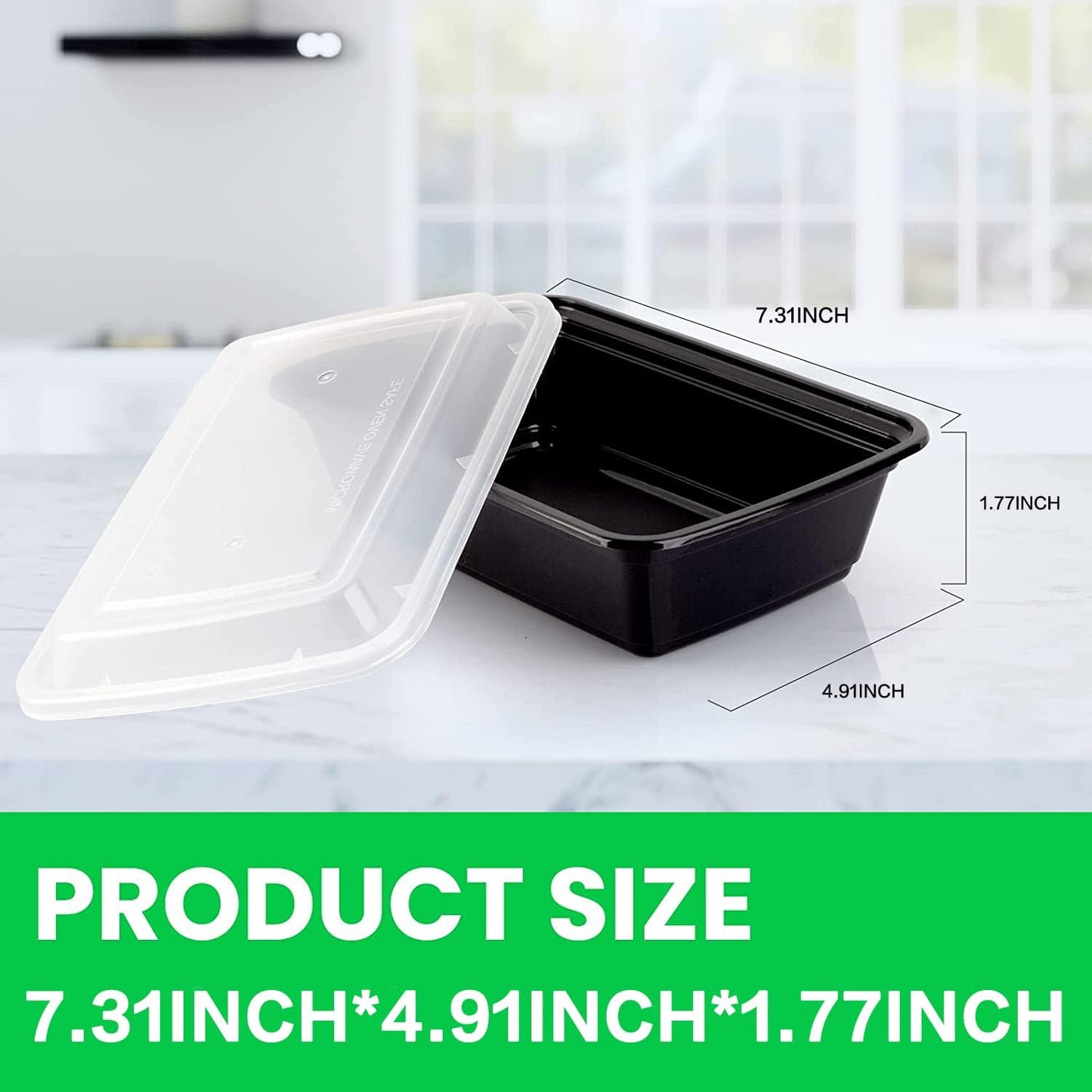 WGCC Meal Prep Containers [38OZ] Plastic Food Storage Containers With Lids,10-Pack Reusable To Go Containers, Disposable Food Prep Container, BPA-free, Stackable, Microwave/Dishwasher/Freezer Safe