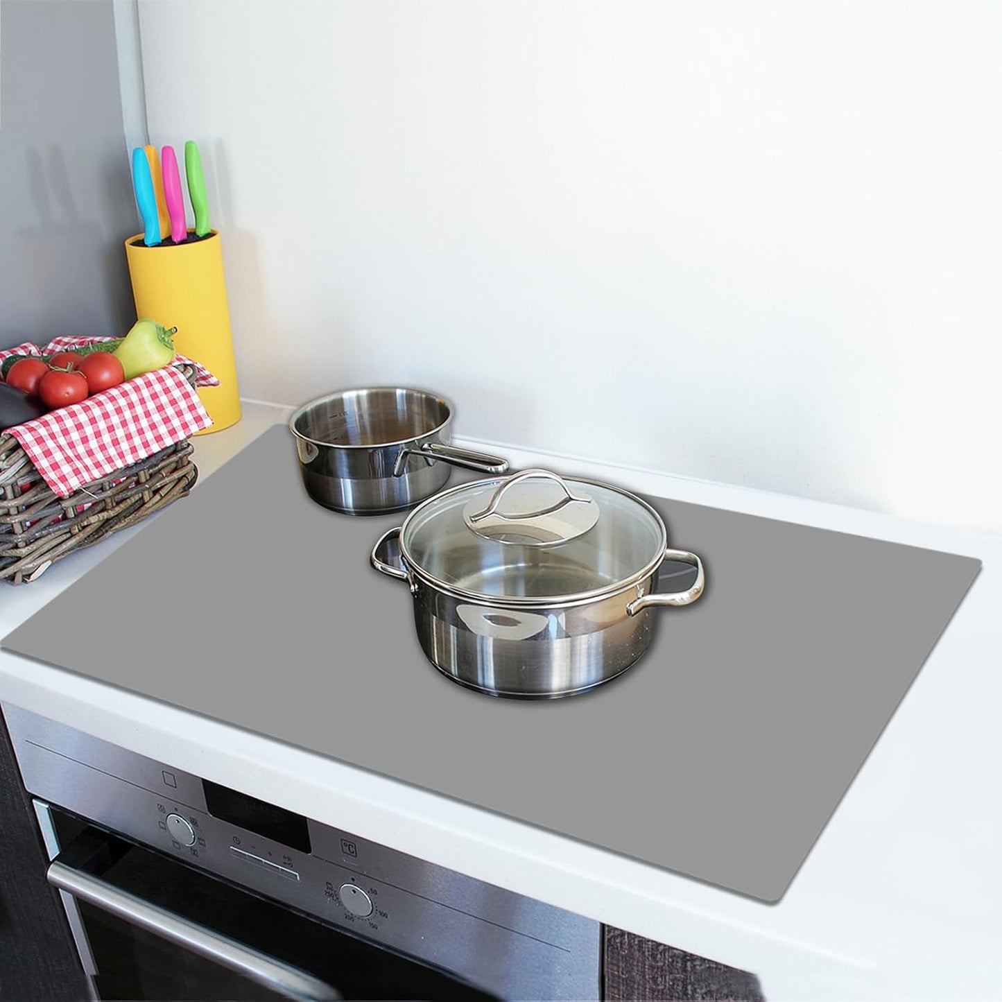 Silicone Mats for Kitchen Counter, 47.3"x23.6"x0.08" Largest Heat Resistant Mat Kitchen Island Waterproof 2MM Thick Countertop Protector Mat Nons-slip Extra Large Counter Mat (Black)