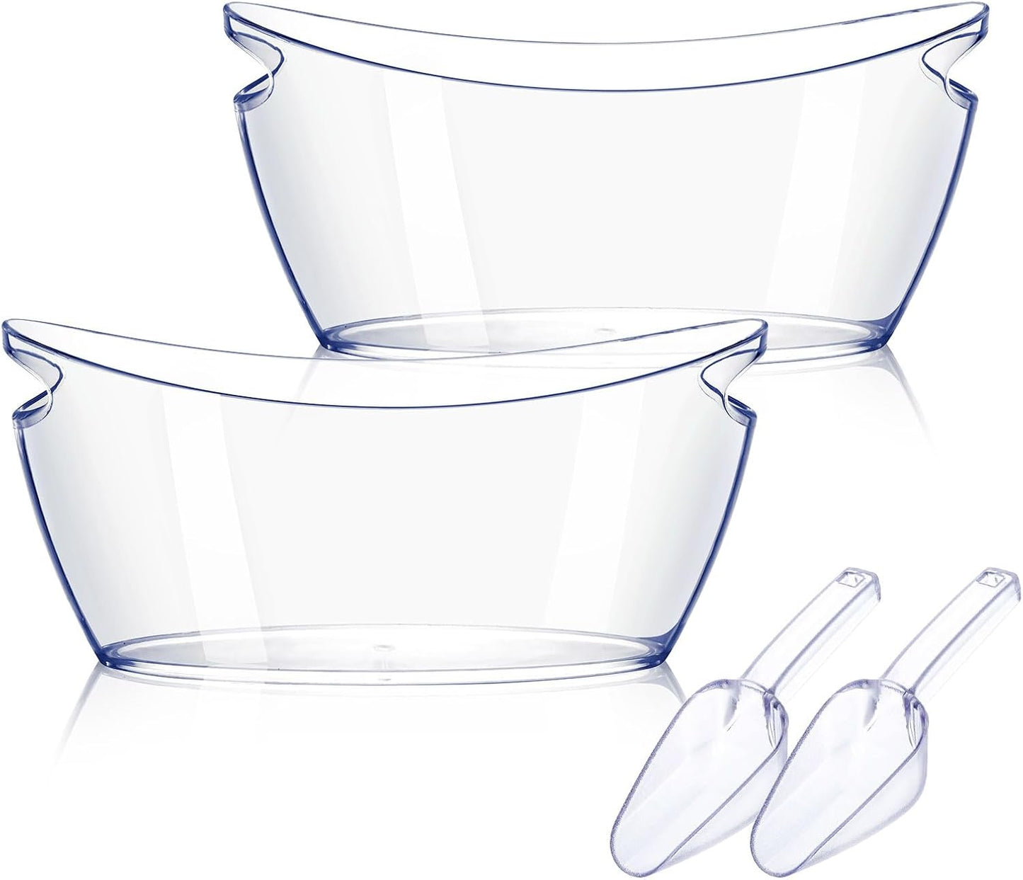 Ice Bucket 2 PCS, Thickened Ice Buckets for Parties, Mimosa Bar Supplies Beverage Tub for Champagne Beer Sparkling Wine Cocktails（5.5L) 16.5 * 7.3 * 6.8inch