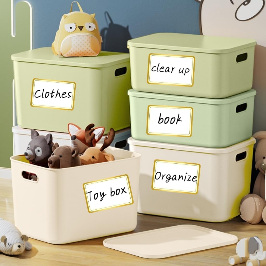 Blank Waterproof Removable Labels for Freezer Storage containers, Labels forJars,Date Label Food Storage Stickers, Waterproof Oil Resistant Easy Clean Leaves no Residue 500Total Per Roll
