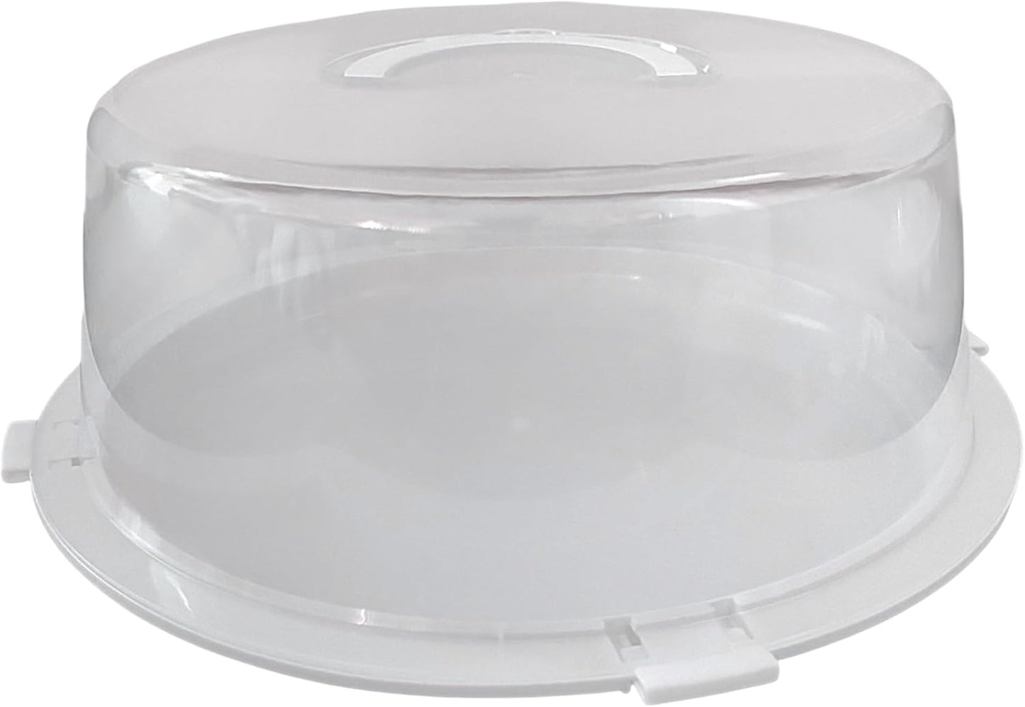 Reusable Cake Carrier with Lid – 12 x 12 x 4.75 Inch BPA-Free Plastic Container with Handle – Fits 10-Inch Round Cakes – Freezer Safe, Lightweight, Clear Cake Holder for Storage & Transport
