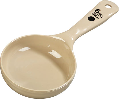 Carlisle FoodService Products Measure Miser Solid Spoon Measuring Spoon with Short Handle for Kitchens, Plastic, 4 Ounces, Beige