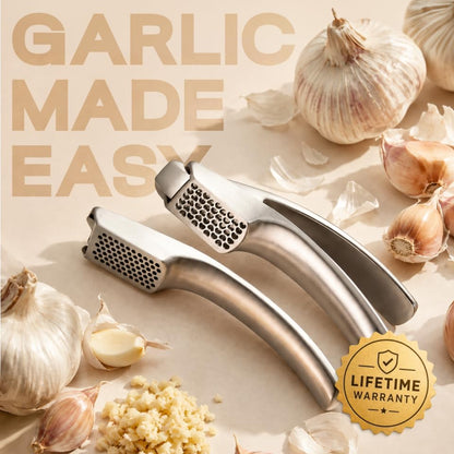 Gourmet Easy Garlic Press Lifetime Replacement, No Need to Peel, Fine Mince