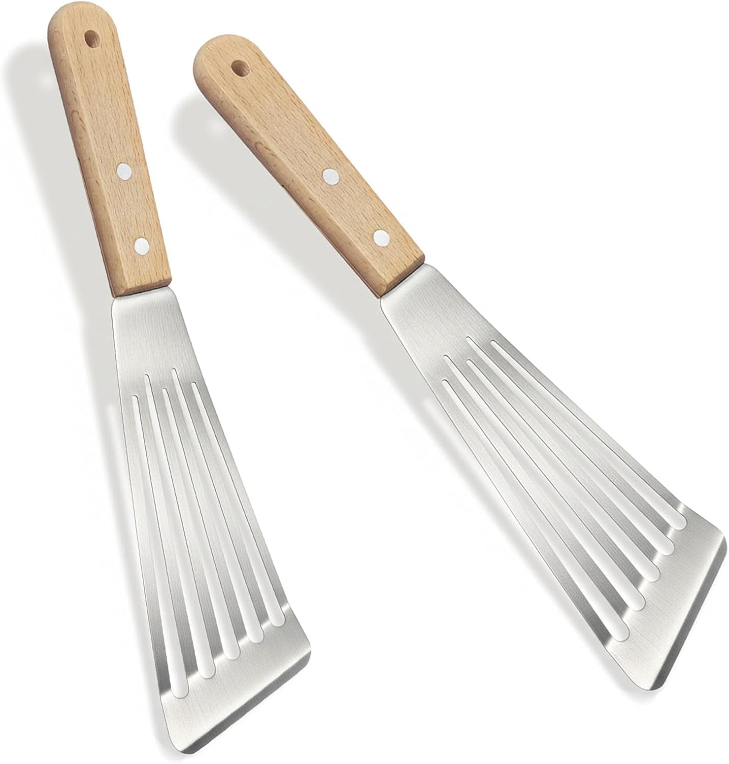 Fish Spatula Stainless Steel - Professional Slotted spatula with Premium Wood Handle Delicate Fish Turner for Burgers & Pancakes | Chef's Choice for Grilling & Cooking (1)