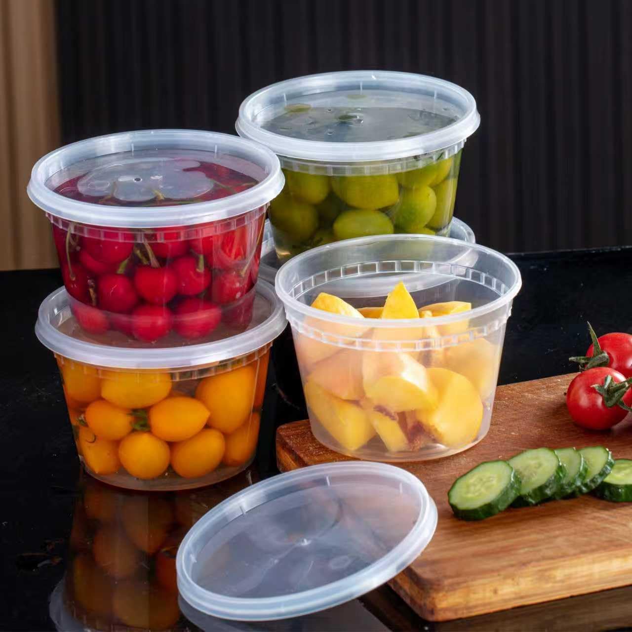 30oz Meal Prep Containers Bulk 50-Pack - 2-Compartment with Lids, Leakproof, Microwave/Freezer/Dishwasher Safe - Commercial Food Storage, Black