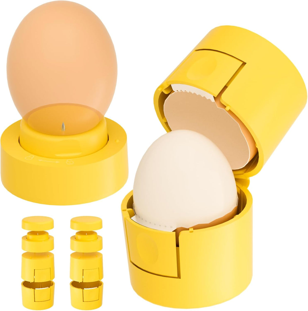 2 in 1 Hard Boiled Egg Shell Opener, Egg Peeler with Piercer, Cute Egg Separator for Raw Eggs, Egg Cracker for Home Kitchen Gadgets Tool