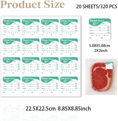 320 Pcs Date Label Stickers, Fresh Color Scheme Sticker Removable Food Labels Self-Adhesive Practical Stickers for Bottle Refrigerator Container