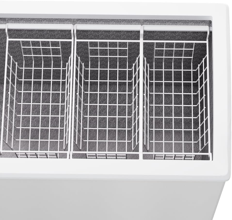 Slideep Wire Storage Baskets, Freezer Baskets Farmhouse Stackable Organizer Storage Bins Large Organizer for Storage, Office, Bathroom, Pantry Organization Storage with Handles 14" Black -Set of 3