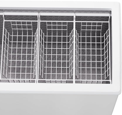 Slideep Wire Storage Baskets, Freezer Baskets Farmhouse Stackable Organizer Storage Bins Large Organizer for Storage, Office, Bathroom, Pantry Organization Storage with Handles 14" Black -Set of 3