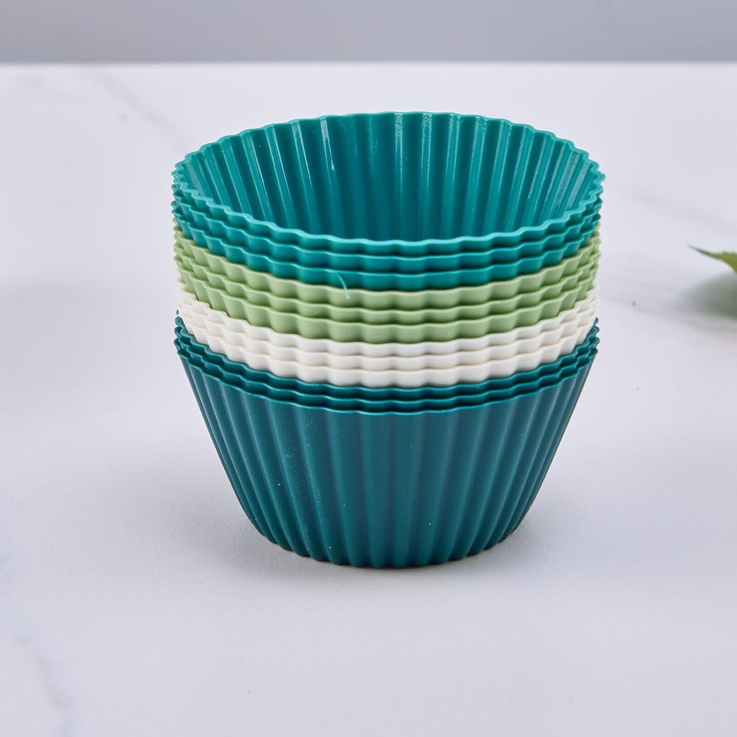 12 Pack Silicone Cupcake Liners - Reusable Baking Cups, Non-Stick Muffin Liners & Cup Cake Set