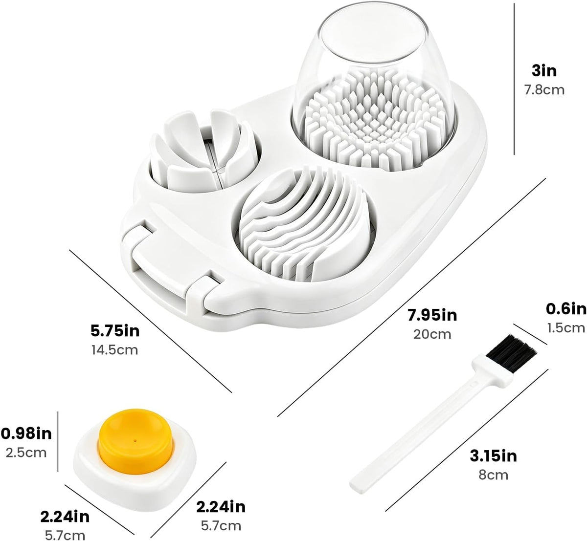 Egg Slicer for Hard Boiled Eggs, 3-in-1 Stainless Steel Egg Cutter
