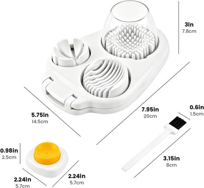 Egg Slicer for Hard Boiled Eggs, 3-in-1 Stainless Steel Egg Cutter