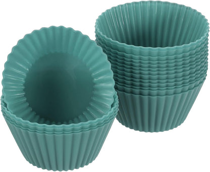 uxcell 18Pcs Silicone Cupcake Liners, Non-Stick Baking Cups, for Cooking Eggs, Baking Muffins and Make a Cake(Pink)