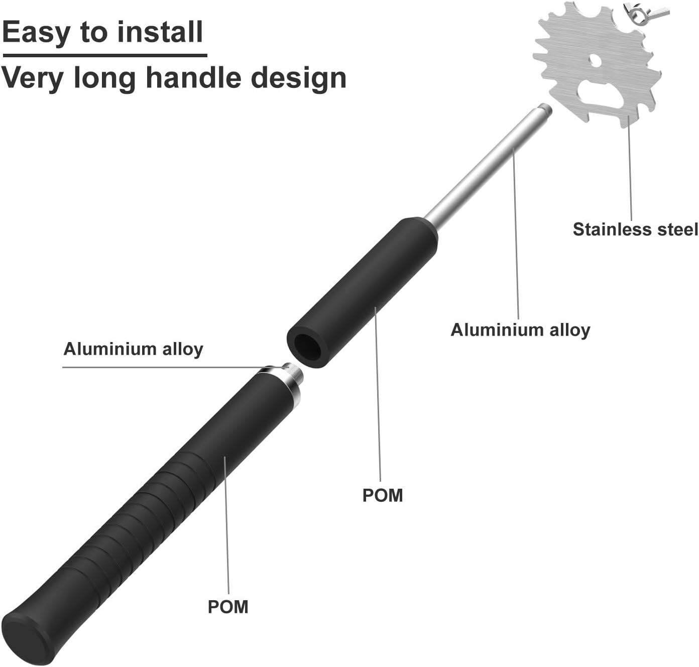 Universal BBQ Grill Scraper for Hot Grill Grates- 16.5 Inch Long Handle Barbecue Grill Cleaner with Stainless Steel BBQ Cleaning Tools Fit Most Grills