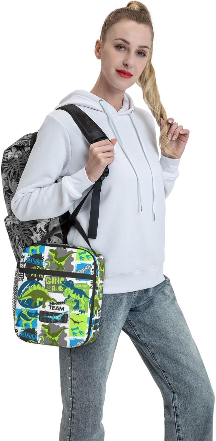 Black Cat Reusable Lunch Box Food Bag Insulated Lunch Bag for Teenage Boys Girls School Beach