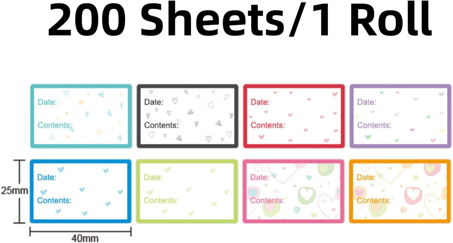 200 Sheets Food Date Label Stickers Handwritten Removable Adhesive Labels for Fridge Kitchen Pantry Food Storage Organization