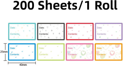 200 Sheets Food Date Label Stickers Handwritten Removable Adhesive Labels for Fridge Kitchen Pantry Food Storage Organization